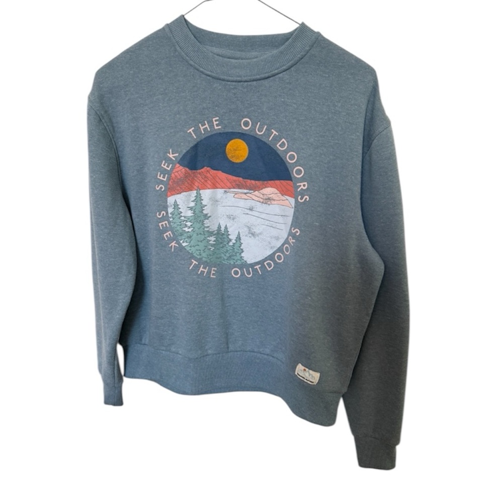 Seek the Outdoors Blue Crewneck Sweater